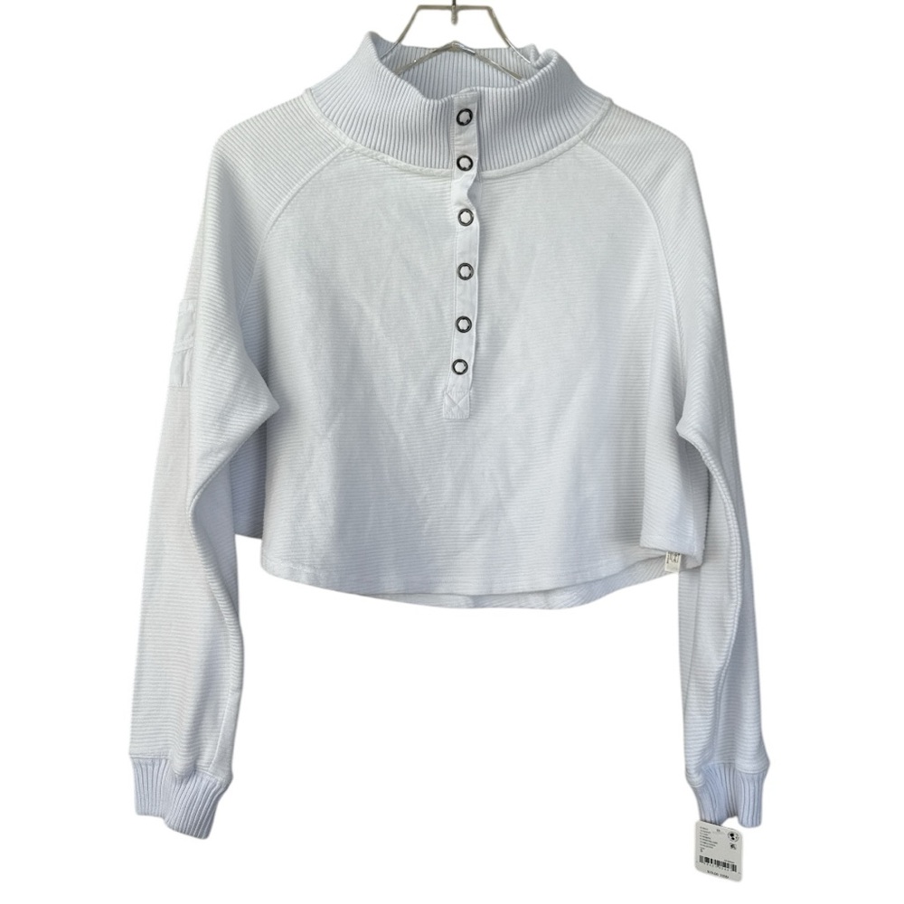 FP Movement by Free People Light Gray Cropped Sweatshirt